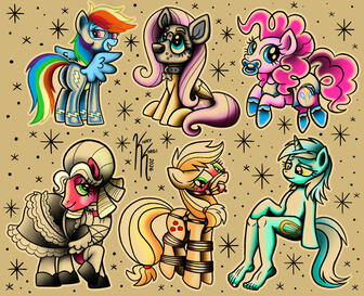 My Kinky Pony: Fetish is Magic Color Tattoo Flash