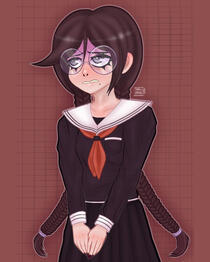 Toko Fukawa Digital Rendered Thigh-Up Illustration Toko Fukawa Digital Rendered Thigh-Up Illustration
