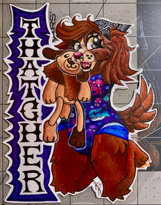 Thatcher Traditional Fullbody Prismacolor Badge Thatcher Traditional Fullbody Prismacolor Badge