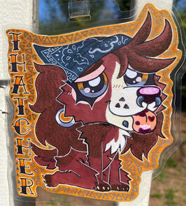 Thatcher Traditional Chibi Mixed Media Badge Thatcher Traditional Chibi Mixed Media Badge